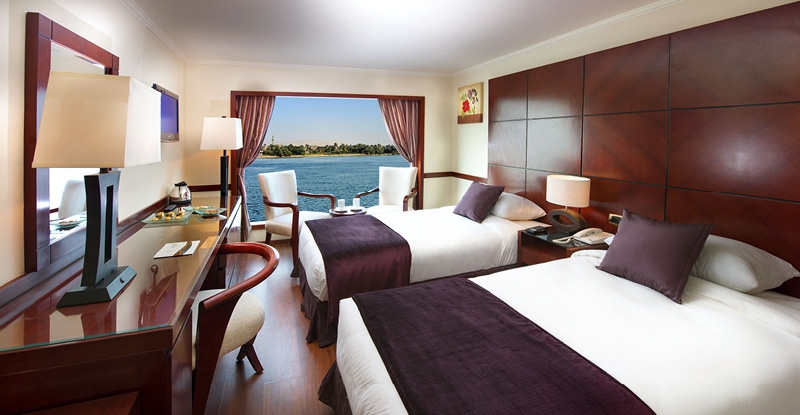 Twin Bed Room at Nile Cruise Luxor Egypt